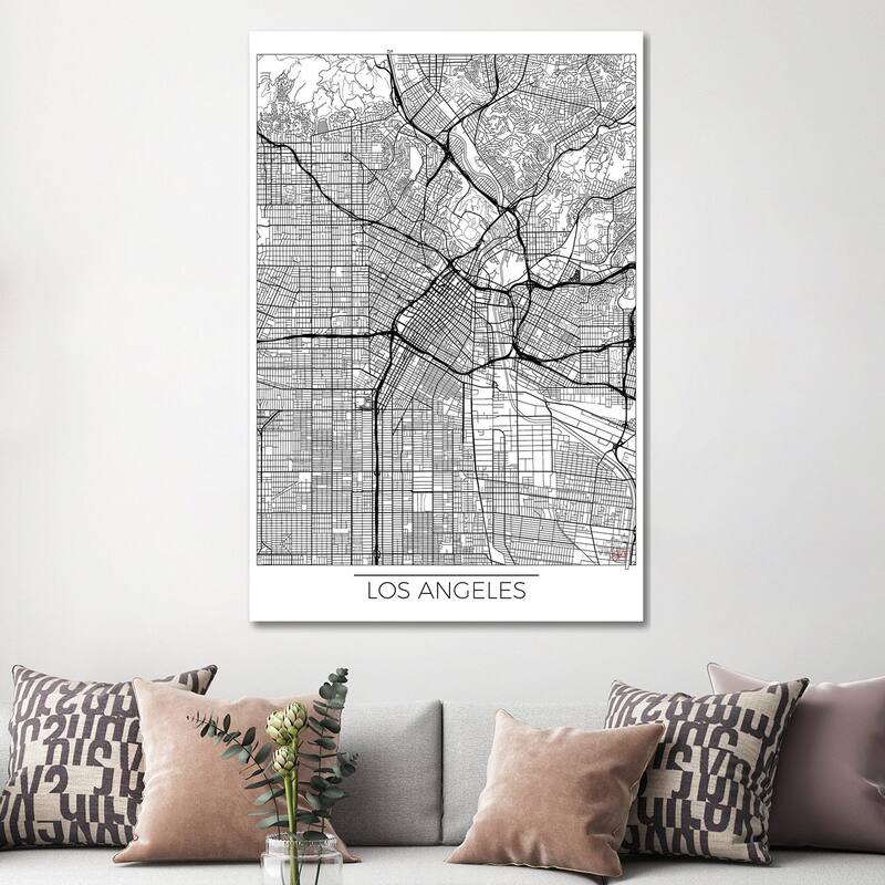 iCanvas "Los Angeles Minimal Urban Blueprint Map" by Hubert Roguski